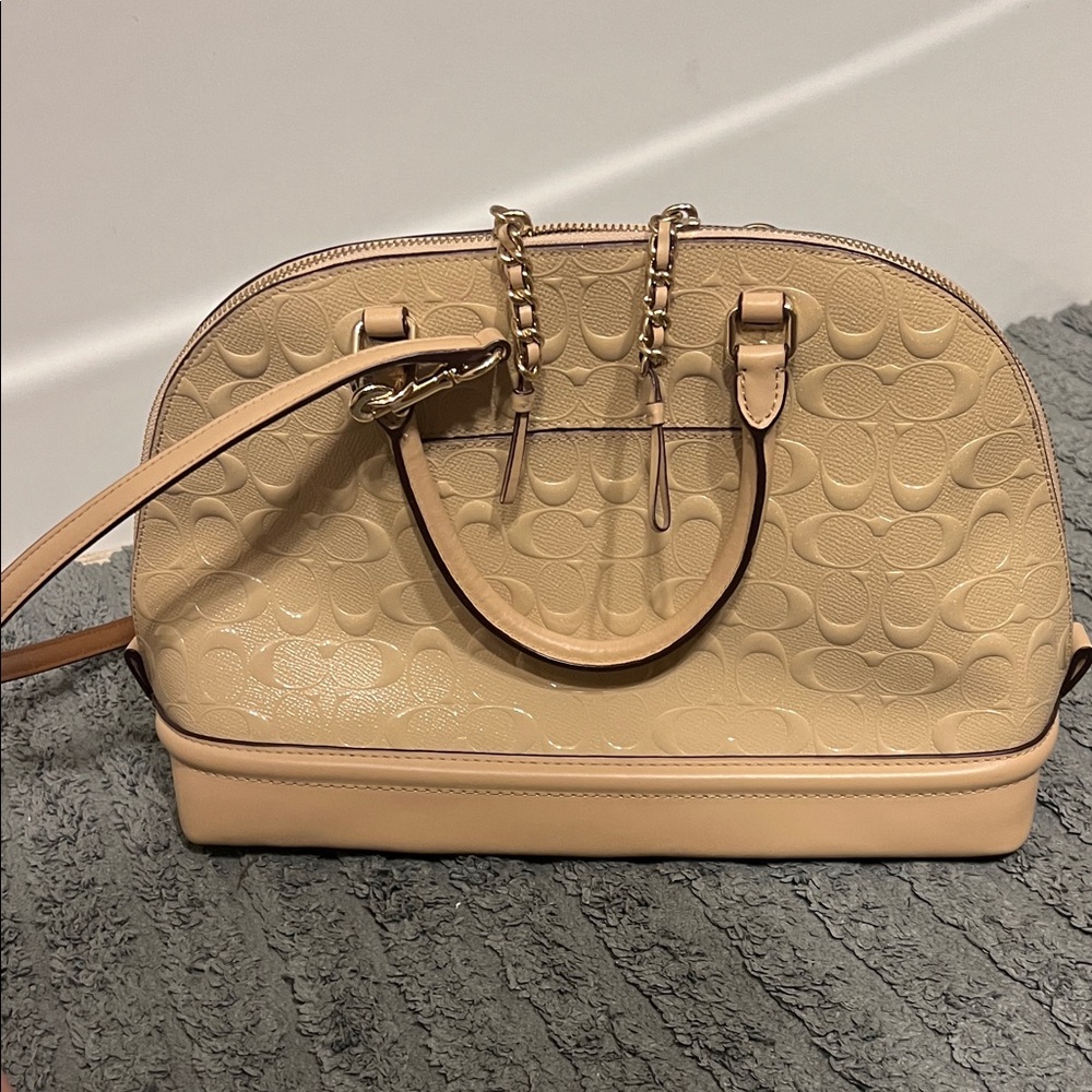 Coach Cream Embossed Satchel - Picture 3 of 11